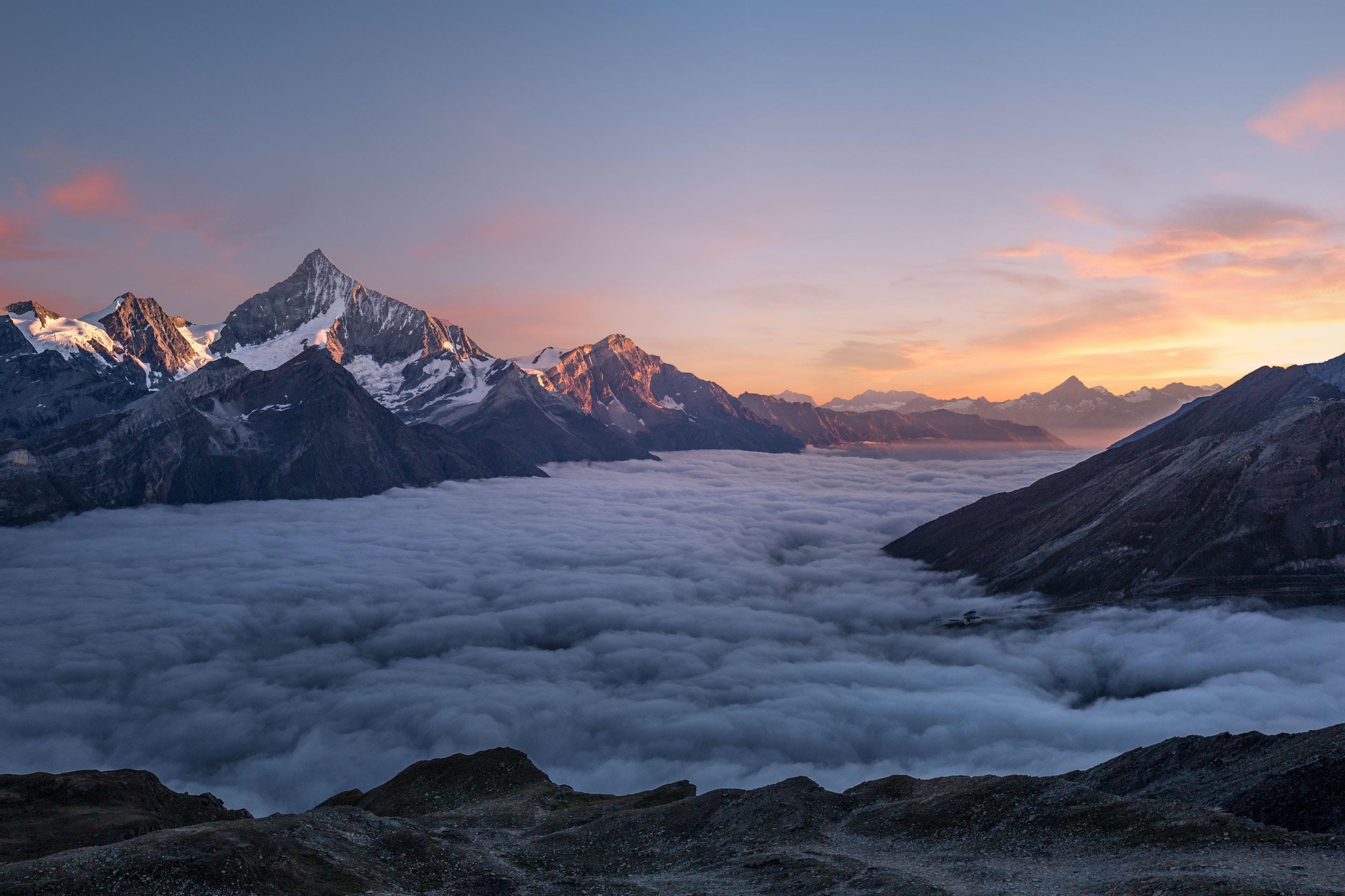 Rolling mountain scape